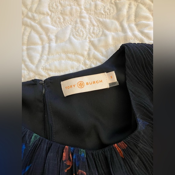 Tory Burch Rib Waist Long Sleeve Midi Dress in Ceramic Bouquet Size 8 - Picture 6 of 6